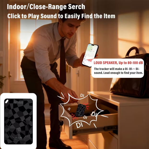 Bank Card Size Item Finder with Dual-Direction Alarm