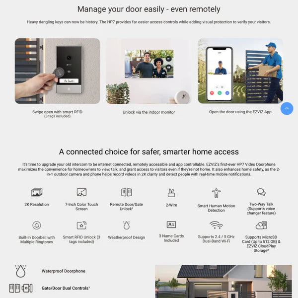 Ezviz HP7 2K Smart Home Video Doorphone