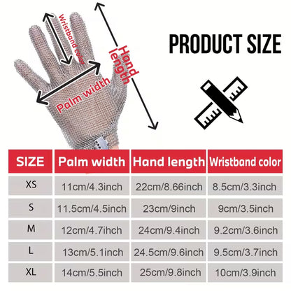 1pc Highest Level Cut Resistant Stainless Steel Chainmail Glove